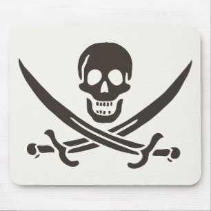Obsidian-Schädel-Schwerter Piratenflagge von Calic Mousepad