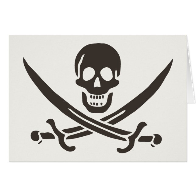 Obsidian Skull Schwerter Pirate Flag Calico Jack (Vorderseite (Horizontal))