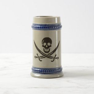Obsidian Skull Schwerter Pirate Flag Calico Jack Bierglas