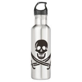 Obsidian Skull Schwerter Pirate Flag Calico Jack Edelstahlflasche