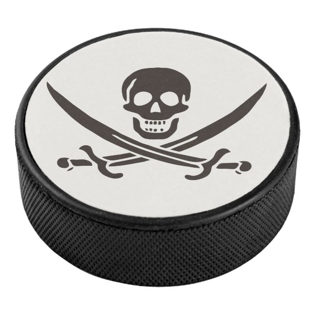 Obsidian Skull Schwerter Pirate Flag Calico Jack Eishockey Puck (3/4)