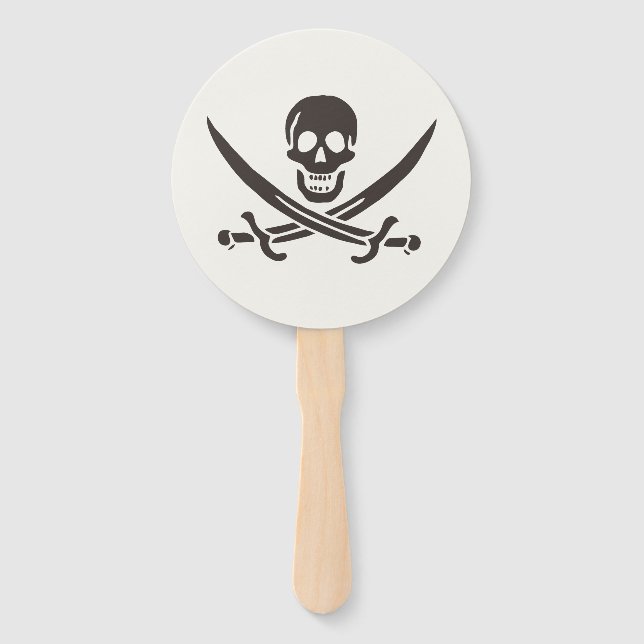 Obsidian Skull Schwerter Pirate Flag Calico Jack Fächer (Vorderseite)