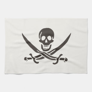 Obsidian Skull Schwerter Pirate Flag Calico Jack Geschirrtuch