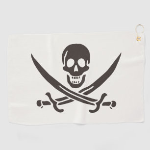 Obsidian Skull Schwerter Pirate Flag Calico Jack Golfhandtuch