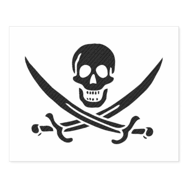 Obsidian Skull Schwerter Pirate Flag Calico Jack Gummistempel (Prägung)