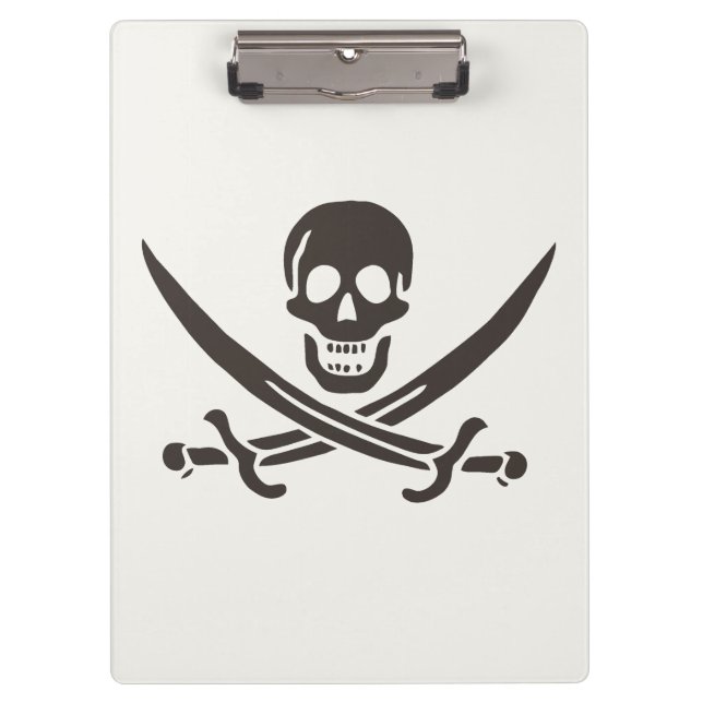 Obsidian Skull Schwerter Pirate Flag Calico Jack Klemmbrett (Vorderseite)