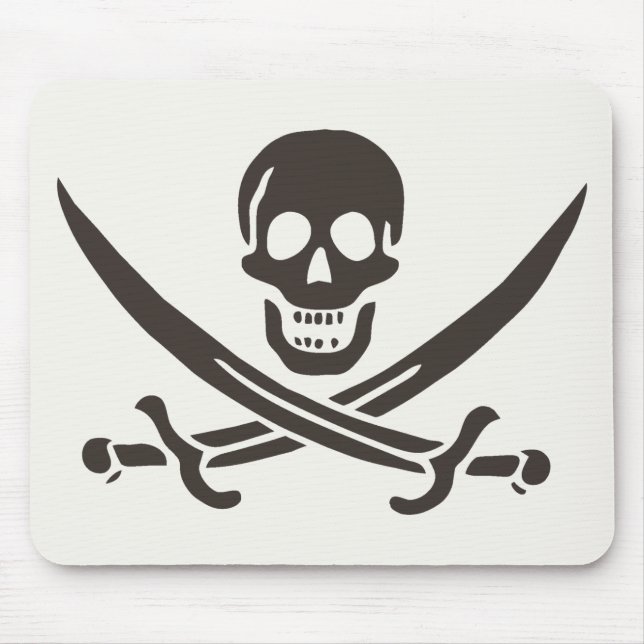 Obsidian Skull Schwerter Pirate Flag Calico Jack Mousepad (Vorne)