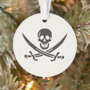 Obsidian Skull Schwerter Pirate Flag Calico Jack Ornament
