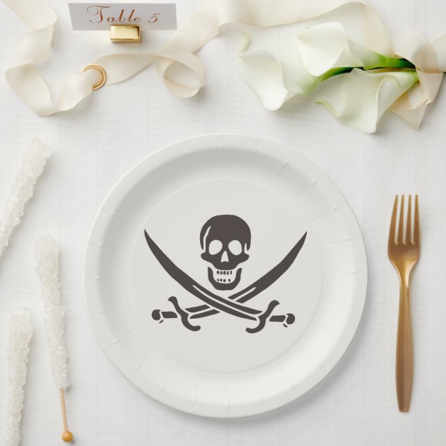 Obsidian Skull Schwerter Pirate Flag Calico Jack Pappteller (Hochzeit)