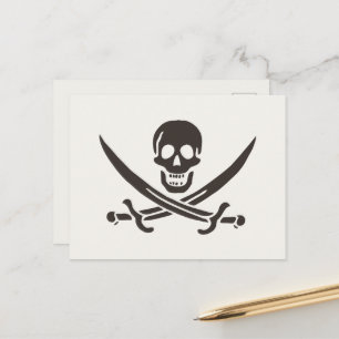 Obsidian Skull Schwerter Pirate Flag Calico Jack Postkarte