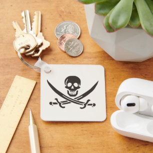 Obsidian Skull Schwerter Pirate Flag Calico Jack Schlüsselanhänger