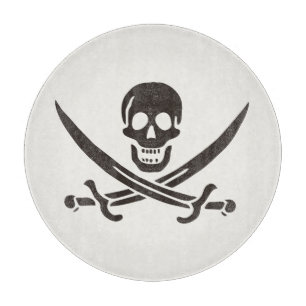 Obsidian Skull Schwerter Pirate Flag Calico Jack Schneidebrett