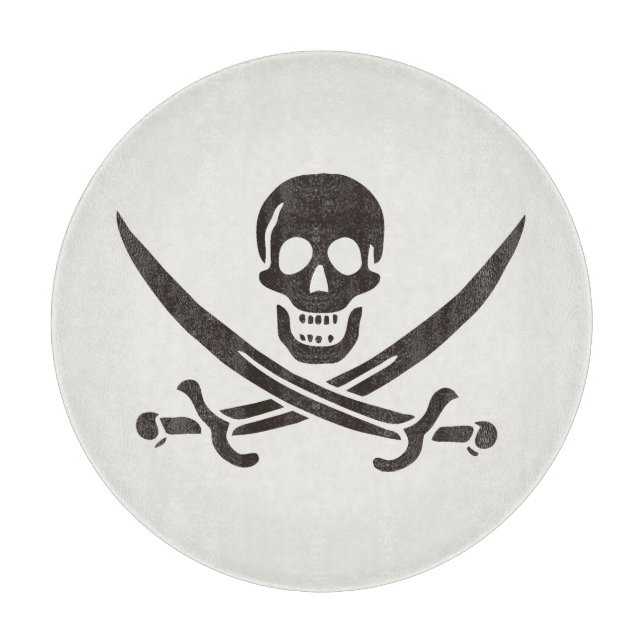 Obsidian Skull Schwerter Pirate Flag Calico Jack Schneidebrett (Vorderseite)