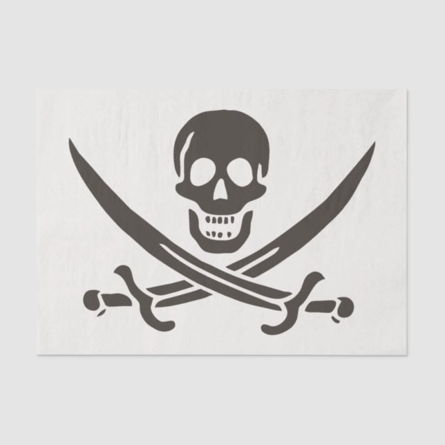 Obsidian Skull Schwerter Pirate Flag Calico Jack Seidenpapier (Vorderseite)