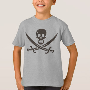 Obsidian Skull Schwerter Pirate Flag Calico Jack T-Shirt