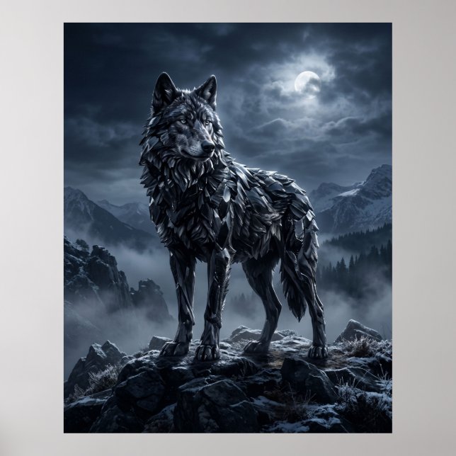 Obsidian Wolf Midnight Ridge Poster (Vorne)
