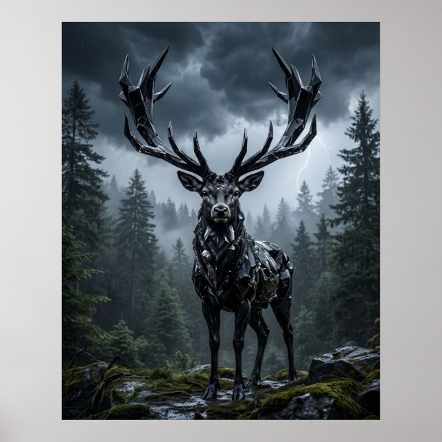 Obsidianhirschsturmwald Poster (Vorne)