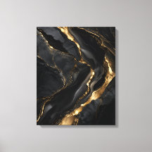 Obsidianmarmor mit goldenen Adern