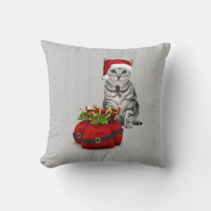 OBSOLETE Cat and Mouse Christmas Monogram Kissen