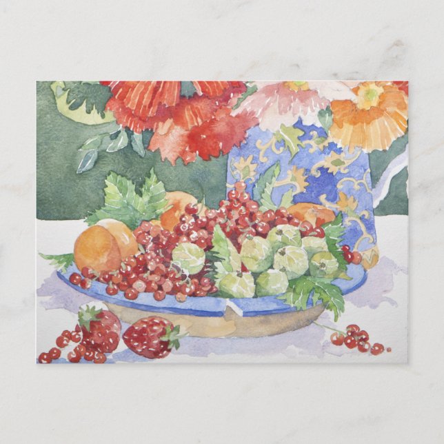 Obst auf einem Teller 2014 Postkarte (Vorderseite)