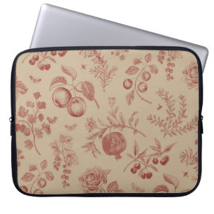 Obst, Beeren und Blume. Herbstnahtloses Muster Laptopschutzhülle