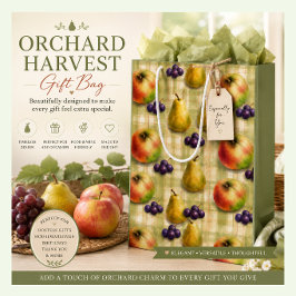 Obst Birnen, Äpfel und Trauben Geschenktasche Mittlere Geschenktüte