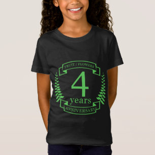 Obst Blume 4 Jahre Hochzeitstag T-Shirt