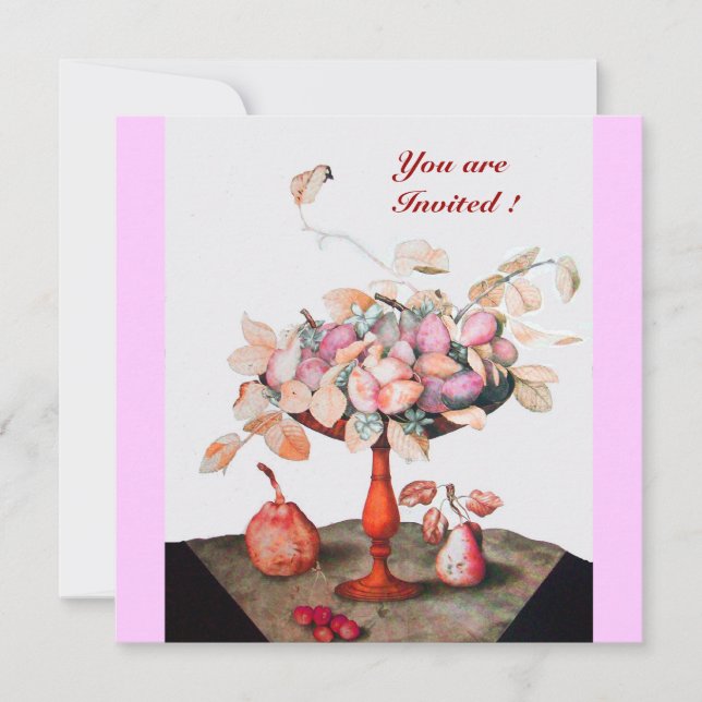 OBST/BLUME, PRUNES UND BLÄTTER DER SAISON EINLADUNG (Vorderseite)