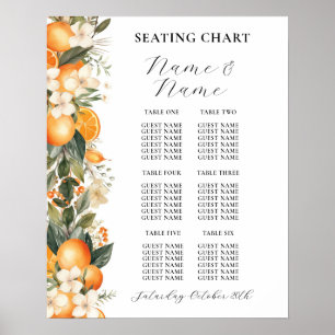 Obst Blume Tabelle 6 Sitzplan Hochzeitsorn Poster