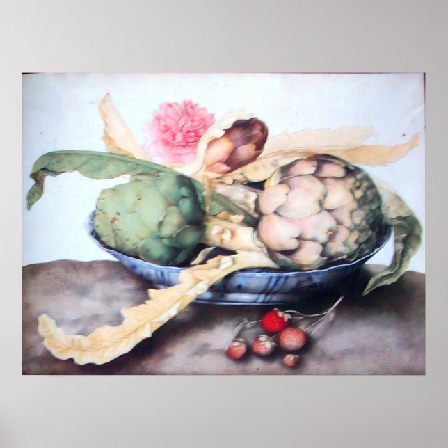 OBST DER SAISON 4- KÜNSTLER, ROSE & STRAWBERRIES POSTER (Vorne)