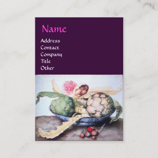OBST DER SAISON 4- KÜNSTLER, ROSE & STRAWBERRIES VISITENKARTE (Vorderseite)