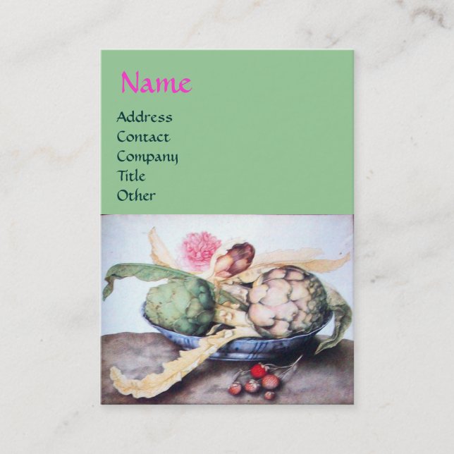 OBST DER SAISON 4- KÜNSTLER, ROSE & STRAWBERRIES VISITENKARTE (Vorderseite)