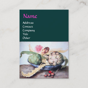 OBST DER SAISON 4- KÜNSTLER, ROSE & STRAWBERRIES VISITENKARTE
