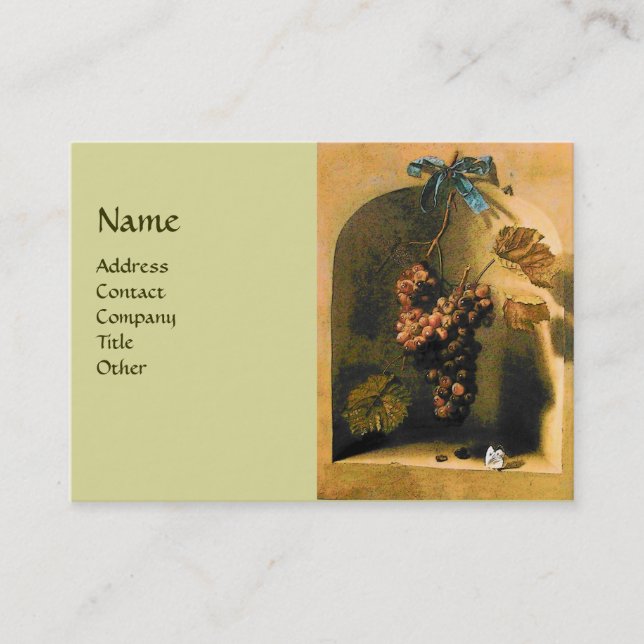 OBST DER SAISON - WOHLSTAND, gelb-braun Visitenkarte (Vorderseite)