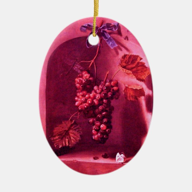 OBST DER SAISON - WOHLSTAND Pink Lila Amethyst Keramikornament (Vorne)