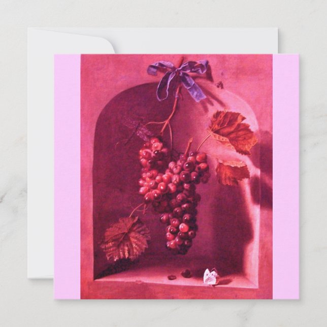 OBST DER SAISON - WOHLSTAND, rosa braun Einladung (Vorderseite)