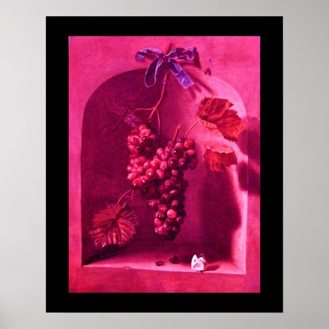 OBST DER SAISON - WOHLSTAND rosa lila Poster (Vorne)