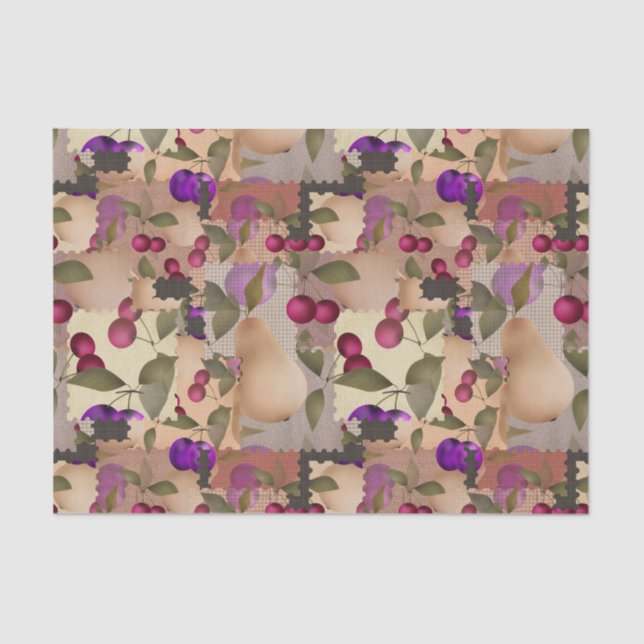 Obst, Flickwerk Seidenpapier (Vorderseite)