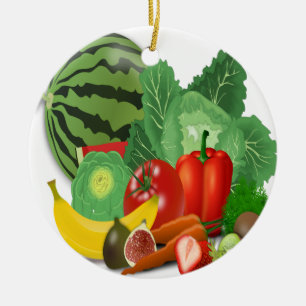 Obst Gemüse Artischocken Banane Keramik Ornament