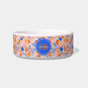Obst Gemüse aus Orangenblauer Monogramm Napf