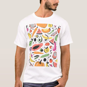 Obst, Gemüse, handgezeichnet. T-Shirt