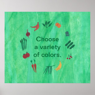 Obst Gemüse wählen Sie eine Vielfalt von Farben Pl Poster