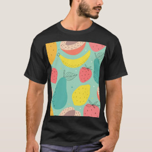 Obst handgezeichnet, dekoratives, nahtloses Muster T-Shirt