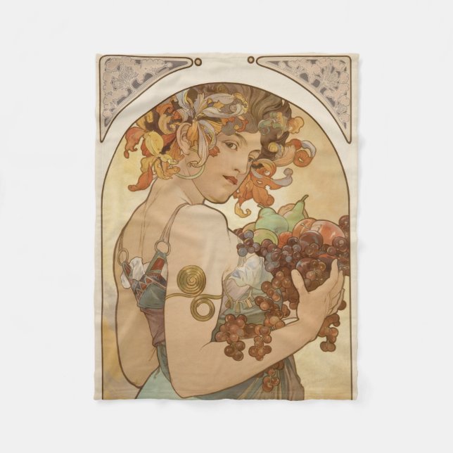 Obst (Jugendstil) (Portrait von Frauen) (Obst) Fleecedecke (Vorderseite)