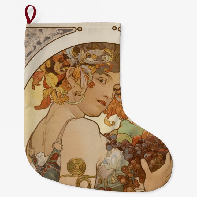 Obst (Jugendstil) (Portrait von Frauen) (Obst) Großer Weihnachtsstrumpf (Vorderseite)