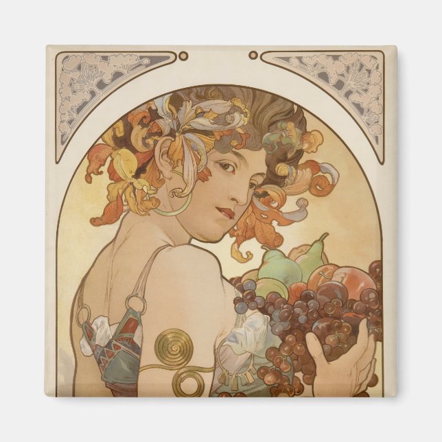 Obst (Jugendstil) (Portrait von Frauen) (Obst) Magnet (Vorne)