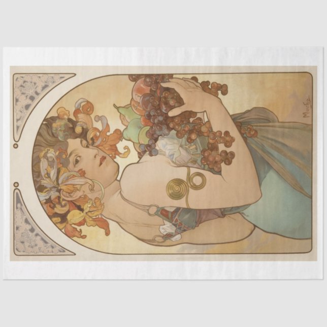 Obst (Jugendstil) (Portrait von Frauen) (Obst) Seidenpapier (Vorderseite)