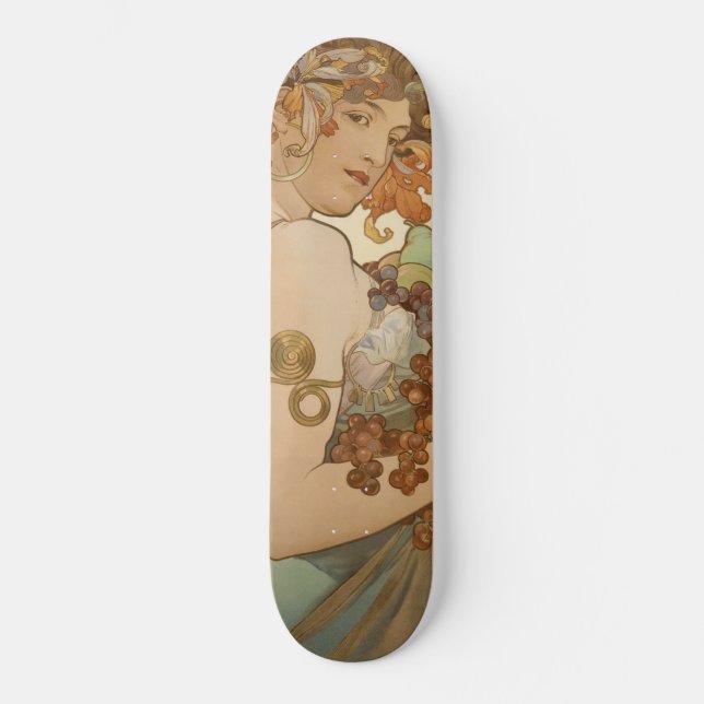 Obst (Jugendstil) (Portrait von Frauen) (Obst) Skateboard (Vorderseite)