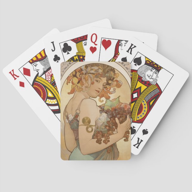 Obst (Jugendstil) (Portrait von Frauen) (Obst) Spielkarten (Rückseite)
