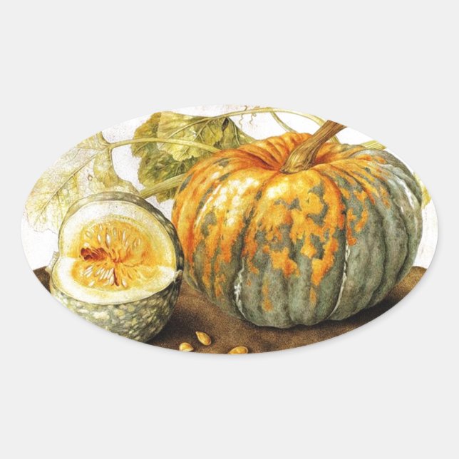 OBST/PUMPKINS DER SAISON OVALER AUFKLEBER (Vorderseite)